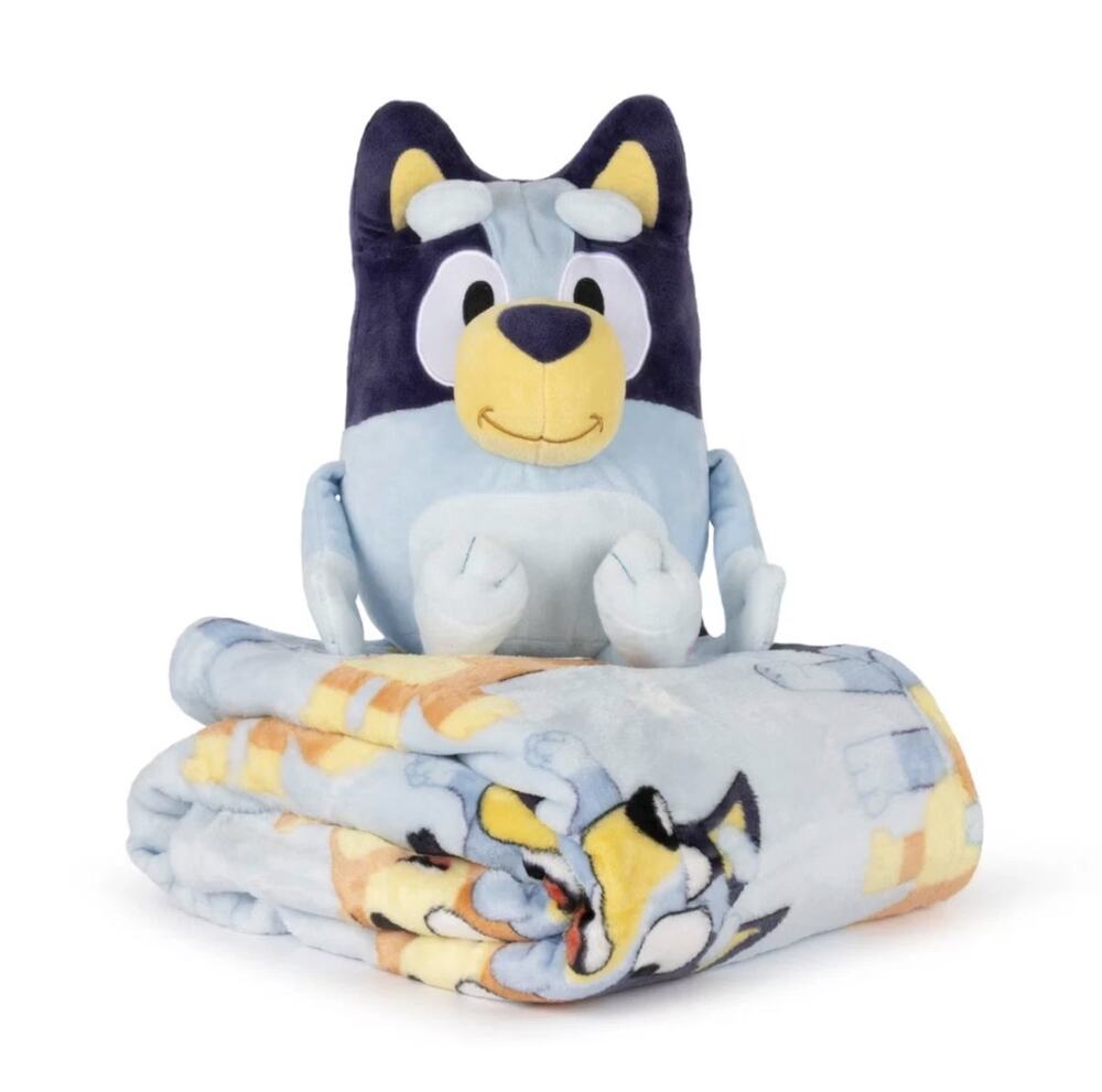 Bluey Pillow and Throw Blanket (40" x 50") New